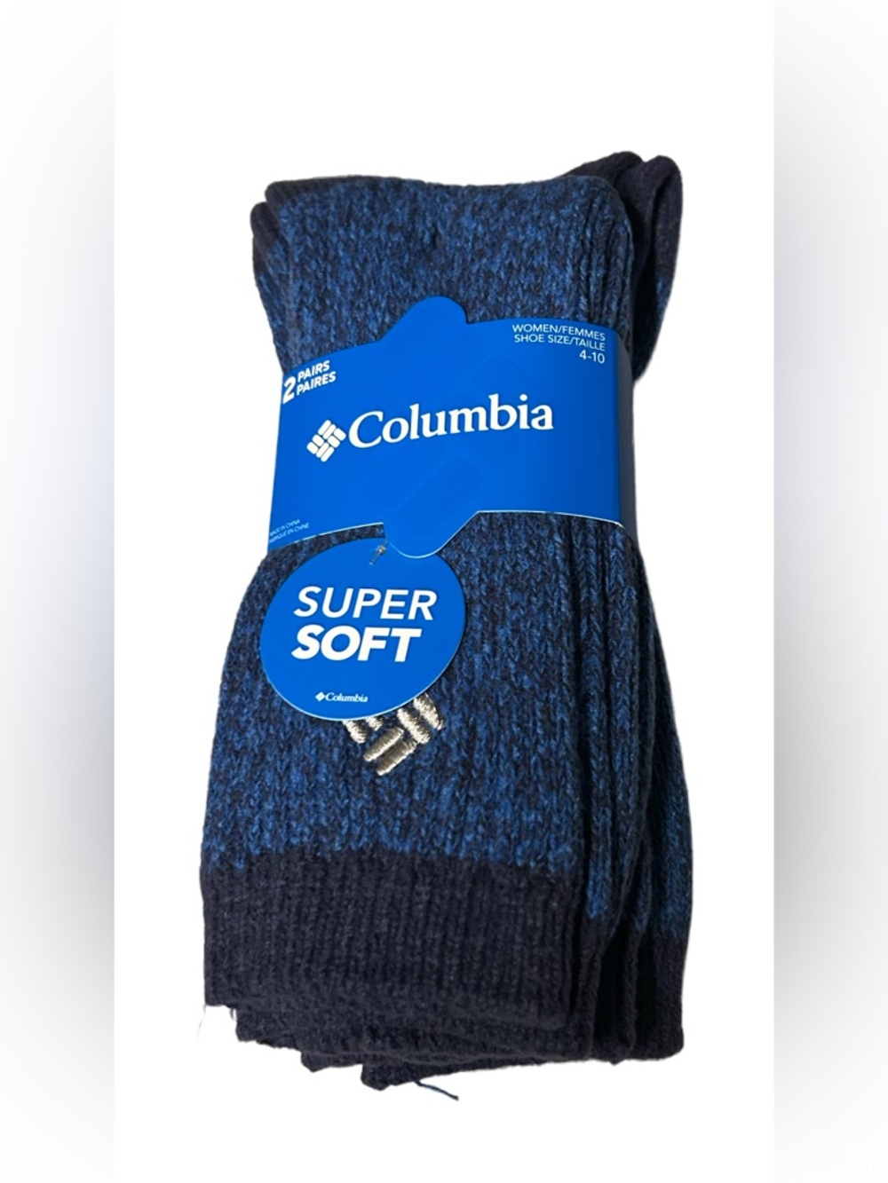 Columbia Women’s Blue Heather Crew Socks - 2 Pack